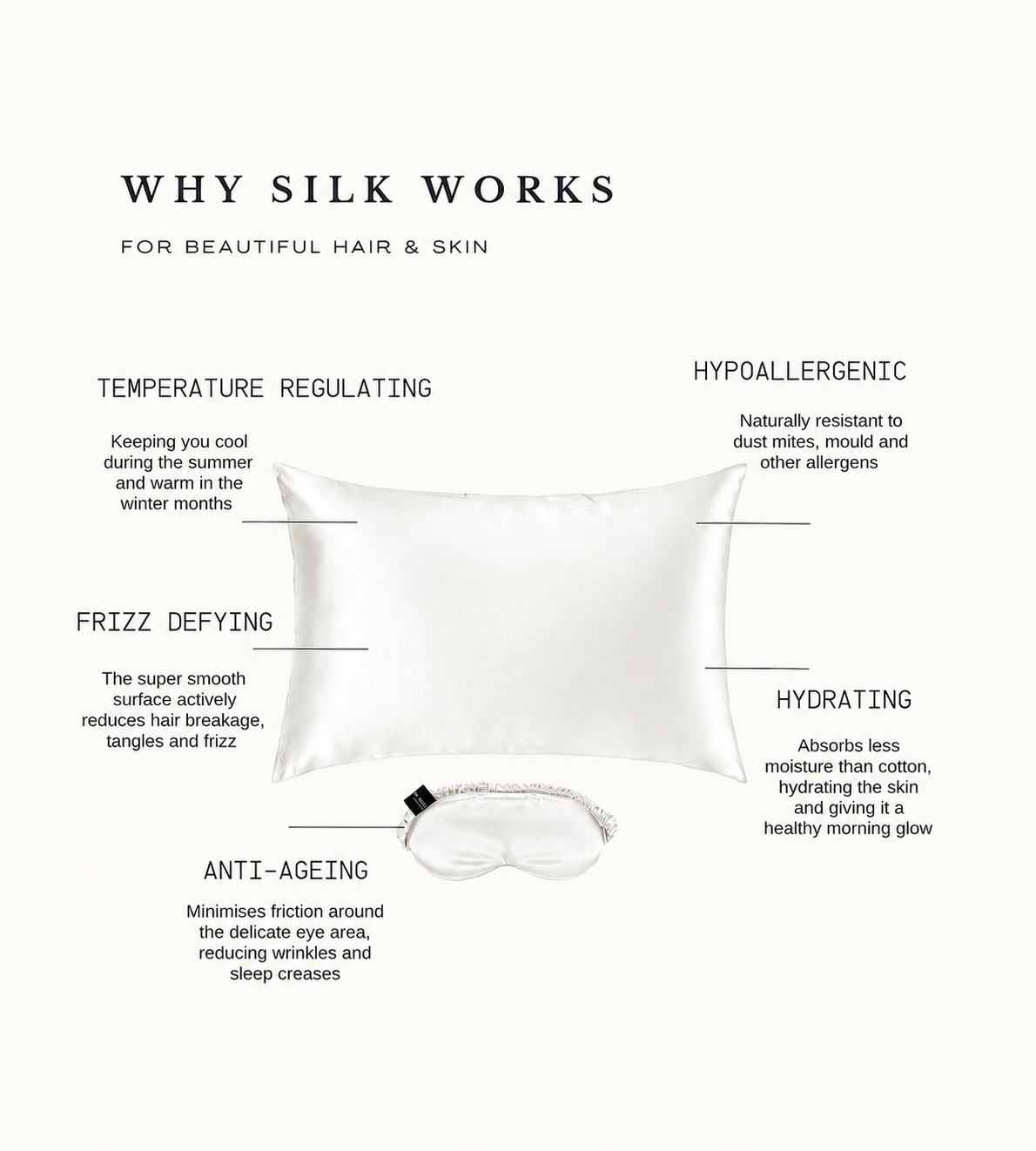 Pure Silk Pillow Case White